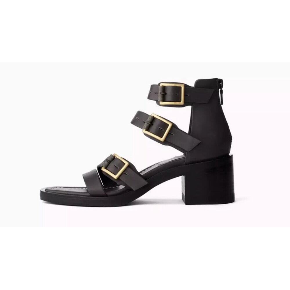 Rag & Bone Fallon Sandals block heel, multi-strap design & brass buckles Sz.9.5